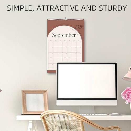 Aesthetic Wall Calendar 2026, 18 Monthly Vertical Calendar January 2026 to June 2027, 15" x 10" Modern Wall Hanging Calend...