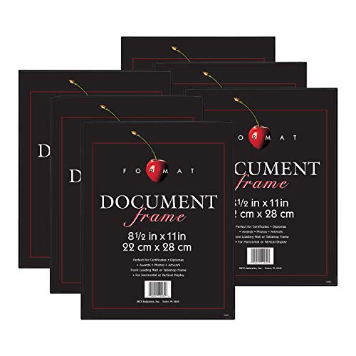 MCS Format 8.5x11 Diploma Frame, Black Picture Frame Wall Hanging or Tabletop Easel for Documents, Awards & Certificates (...