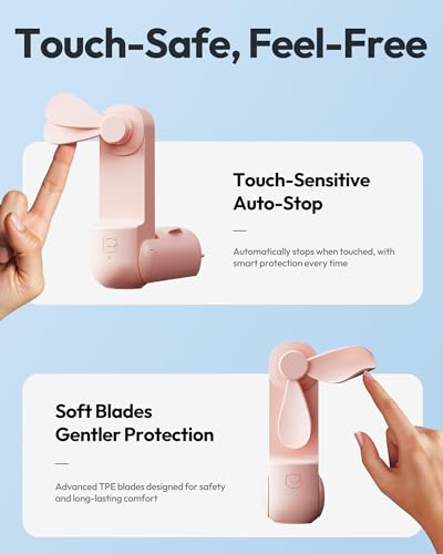 Gaiatop Portable Handheld Fan, 3 in 1 Mini Fan Handheld [17h Max Cooling], Foldable Personal Fans Pocket Design, USB Recha...