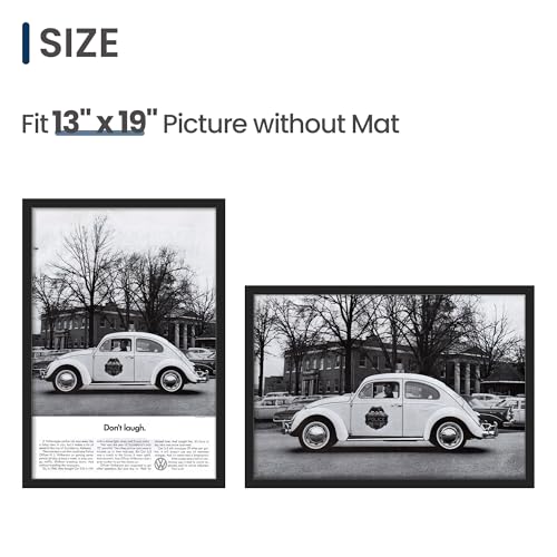 ENJOYBASICS 13x19 Picture Frame, Display for 13 x 19 Poster, Wall Gallery Photo Frames, Black, 2 Pack
