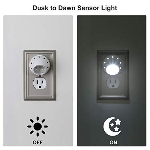 DEWENWILS Plug in Night Lights into Wall, Dusk to Dawn Sensor, 360° Rotating, Directional LED Nightlights for Kids, Nursy,...