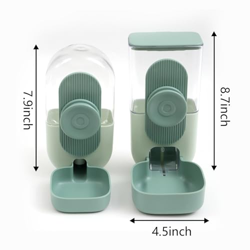 Kenond 35oz Hanging Automatic Pet Food Water Dispenser, Auto Gravity Pet Feeder and Waterer Set, Cage Cat Food Bowl Dog Fe...