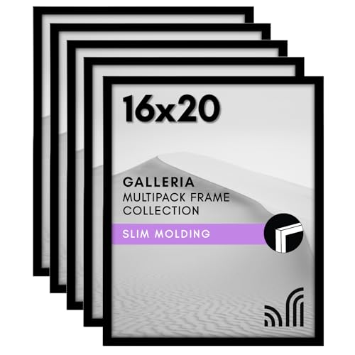Americanflat 16x20 Picture Frame with Polished Plexiglass - Set of 5 - Galleria Collection - Picture Frames for Wall Displ...