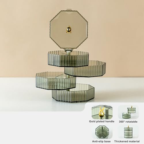 Lifeuping Jewelry Organizer with Handle, 4-Layer Acrylic Jewelry Box, Clear Jewelry Boxes for Women Girls, Make up Earring...