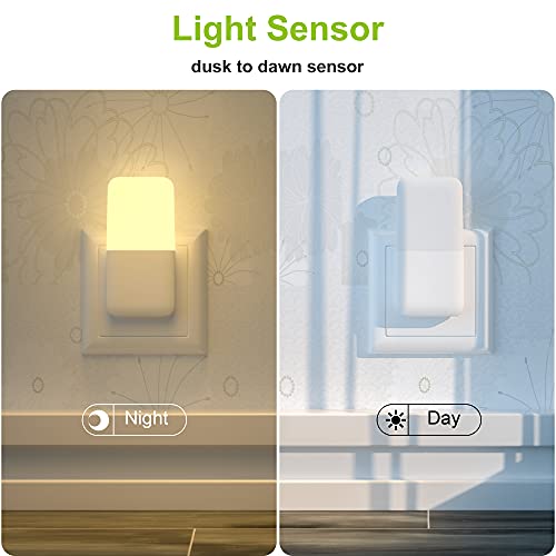 MAZ-TEK Plug in Night Light, Warm White LED Nightlights with Smart Dusk to Dawn Sensor for Kids, Nursery, Ideal for Bedroo...