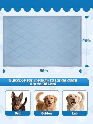 40x60in Large Cooling Blanket for Dogs - Machine Washable Soft Blanket with Q-MAX>0.4, Fits Medium Large Dogs, Summer Cool...