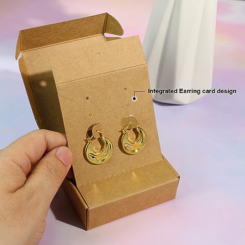 KMEOSCH Jewelry Gift Boxes, Kraft Paper Gifts Wrapping Box 3.15x3.15x2.5 inches Small Multi-purpose Accessories Packaging ...