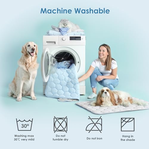 EHEYCIGA Cooling Mat for Dogs, 41" x 28"(Q-Max>0.53), Washable Dog Cooling Mat, Portable Kennel Cooling Pet Pad for Summe...