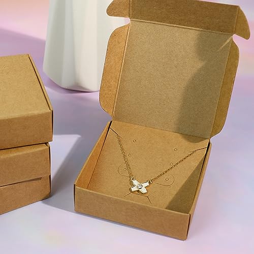 KMEOSCH Jewelry Gift Boxes, Kraft Paper Gifts Wrapping Box 3.15x3.15x2.5 inches Small Multi-purpose Accessories Packaging ...