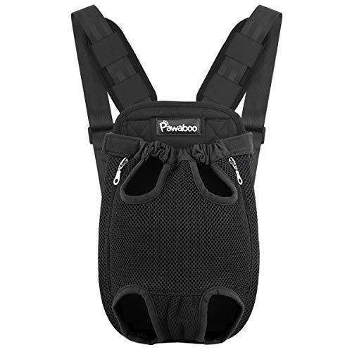 Pawaboo Pet Carrier Backpack, Adjustable Pet Front Cat Dog Carrier Backpack Travel Bag, Legs Out, Easy-Fit for Traveling H...