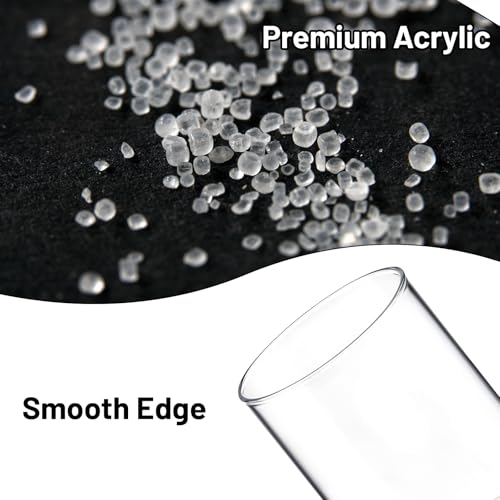 2 Pcs Pen Holder Acrylic Cylinder Container Stylish Clear Acrylic Desk Organizer Round Makeup Brush Storage Desktop Pencil...