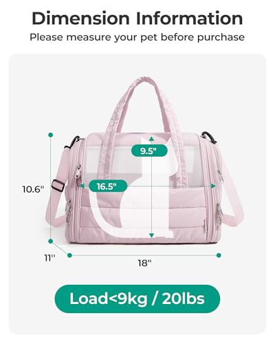 BAGSMART Cat Carrier: Soft-Sided Pet Carrier for Small Medium Cats Dogs Puppy Quilted Collapsible Puffy Travel Bag Up to 2...