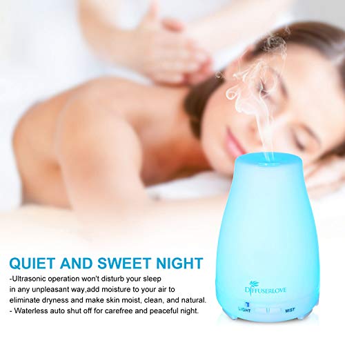 Diffuserlove Essential Oil Diffusers 200ML Remote Control Ultrasonic Mist Humidifiers BPA-Free Aromatherapy Diffuser with ...