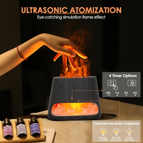 SALKING 2-in-1 Himalayan Salt Lamp & Ultrasonic Essential Oil Diffuser, Aromatherapy Diffuser Cool Mist Humidifier, Salt T...
