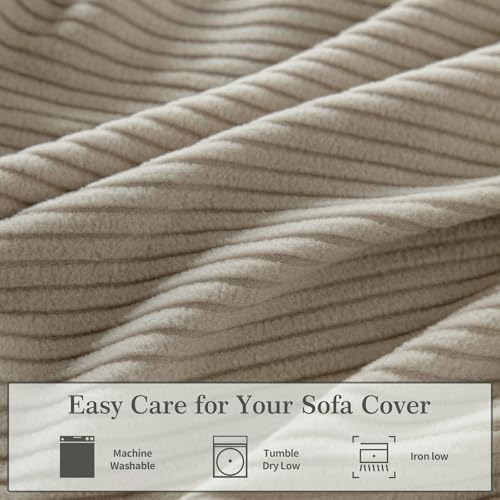 OHSIO Sectional Couch Covers, Wear Resistant Stretch Sofa Covers Washable Soft Couch Cushion Covers Anti Slip Furniture Pr...