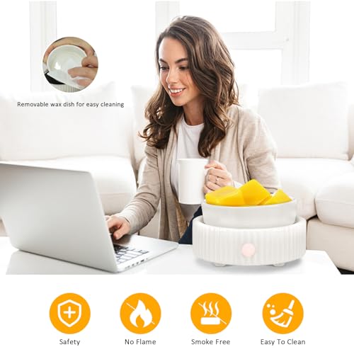 Wax Melt Warmer with 4 Timer & PTC Heating- Ceramic Fragrance 3-in-1 Oil Burner Electric Candle Wax Melter for Home Office...