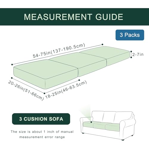 hyha Waterproof Couch Cushion Covers, Stretch Magic Sofa Seat Slipcover, Waterproof Sectional Couch/Sofa Cushion Covers fo...
