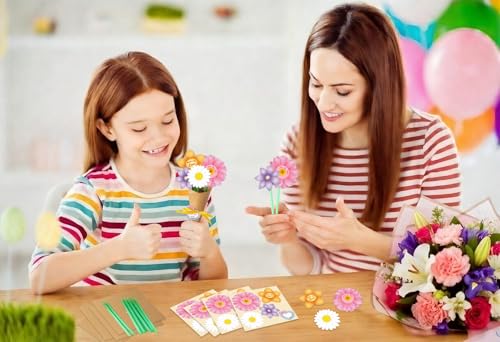BDDYYI 28 Set Mother's Day Flower Bouquet DIY Kit Floral Paper Craft for Teacher Appreciation & Home Decor Thankful Gift f...