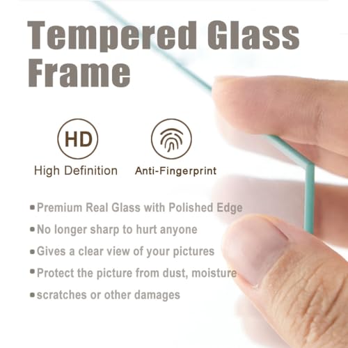 KTKDE 8x10 Picture Frame Real Glass, Display Pictures 5x7 with Mat or 8x10 Without Mat, Modern Style Wood Composite Frame,...