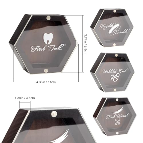 Lxmxgk Wooden Baby's First Keepsake Box, Newborn Essentials Must Haves Memory Box, Baby Memory Souvenir Collection Box, Ne...