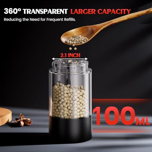 Electric Salt and Pepper Grinder Set Automatic Battery Pepper Mill Shakers Adjustable Coarseness Upgraded Larger Capacity ...