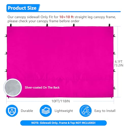 Joramoy Canopy Tent Sidewalls for 10×10 Pop Up Canopy, 3 Pack Instant Canopy Sunwall, Waterproof and UV Protection Canopy ...
