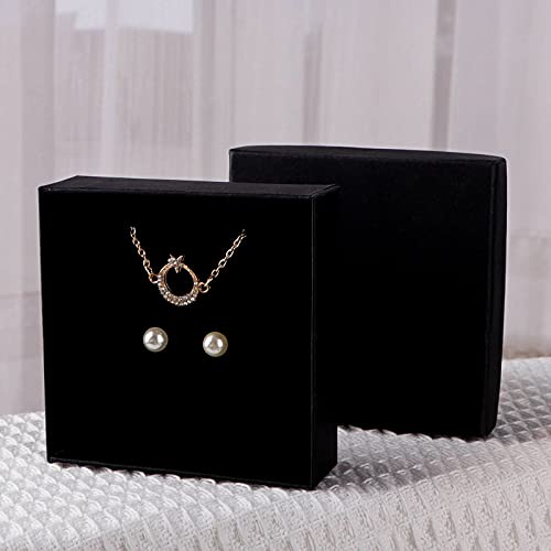 Sdootjewelry Black Jewelry Boxes Bulk 12 Packs, Jewelry Gift Box with Foam, Small Jewelry Boxes for Gifts, 3.5'' × 3.5'' ×...