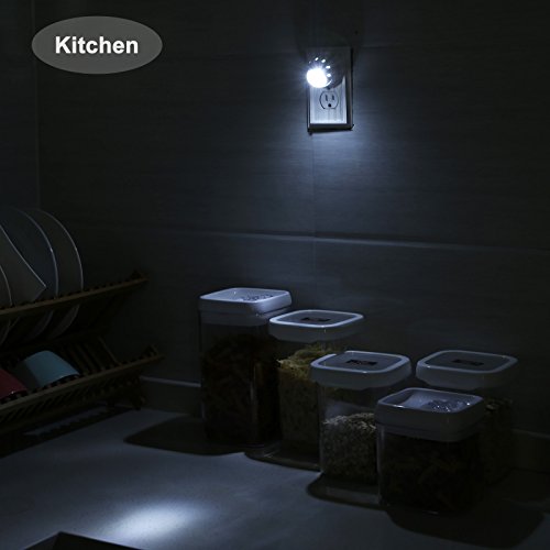 DEWENWILS Plug in Night Lights into Wall, Dusk to Dawn Sensor, 360° Rotating, Directional LED Nightlights for Kids, Nursy,...