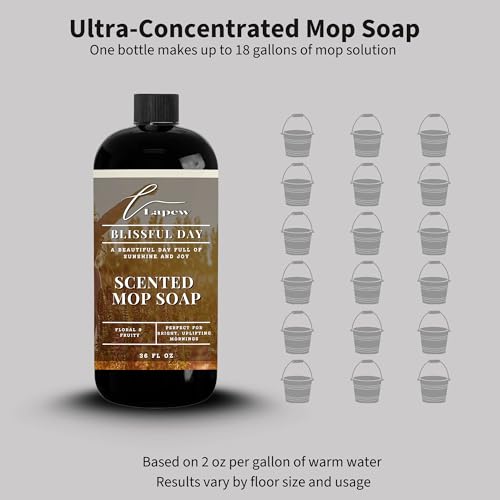 Lapew Blissful Day Scented Mop Soap - Luxury Floor Cleaner Concentrate for Mopping Tile, Laminate, Vinyl & Hardwood | Stre...