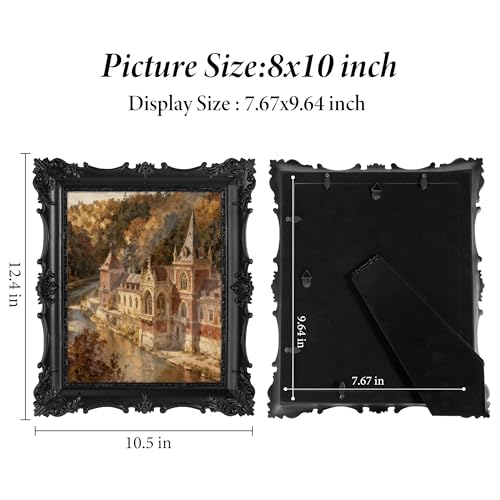 MXMHOME Vintage Picture Frame with Embossed Flower Design, Ornate Photo Frame, Hand-Crafted Resin Antique Frames for Table...