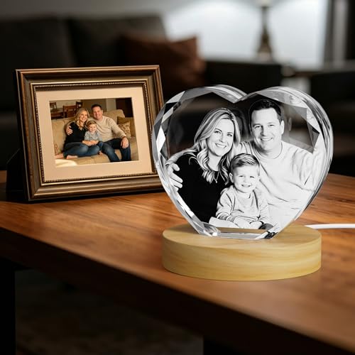 RUIOU 3D Crystal Photo, Personalized Mom Gifts for Mothers Day, Women, Her, Wife, Couple, Custom Gifts With Your Own Phot...