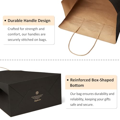 BagDream Kraft Paper Bags 25Pcs 5.25x3x8 Inches Small Paper Gift Bags with Handles Bulk for Party Favor, Retail, Merchandi...