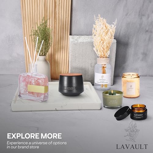 Lavault Stone Jar Candles - Long-Lasting Burn Time - Made from Natural Soy Wax and Essential Oils - Paraffin-Free - Ideal ...
