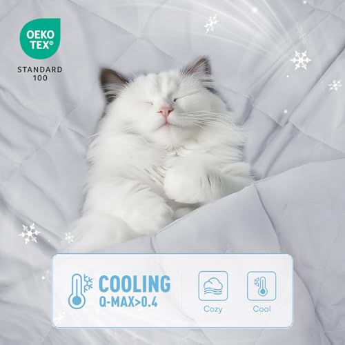 Luciphia Premium Cooling Dog Blanket for Small Medium Dogs Q-max>0.4 Washable Self-Cooling Cat Pet Mat Puppy Breathble Cal...