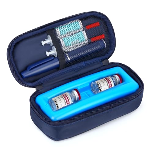 YOUSHARES Insulin Vials Cooler Travel Case - TSA Approved Diabetic Medication Vial Cooling Bag with Protective Ice Brick, ...