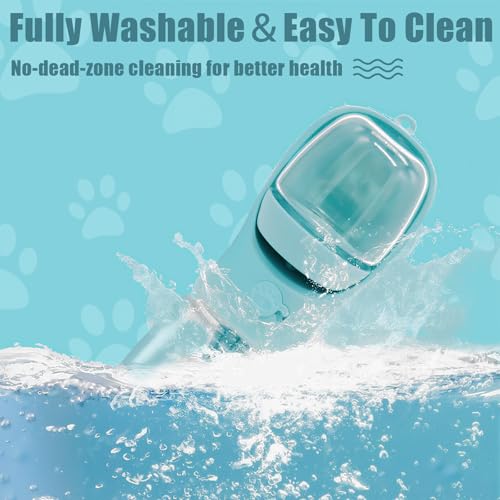 Bestac Portable 2-in-1 Pet Food & Water Feeder Leak-Proof Travel Bowl, Hiking & Walking Pet Water Dispenser (Blue, 350)