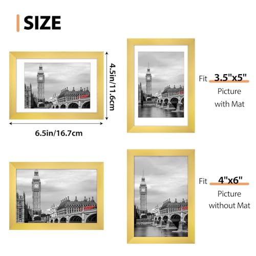 Fixwal 4x6 Picture Frame Set of 6, Gift for 2026 Graduation Father's Day, Thin Border and Light Weight Photo Frames for Wa...