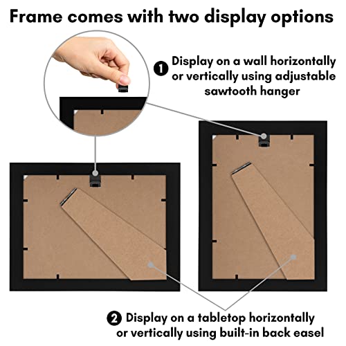 Americanflat 5x7 Picture Frame with Shatter-Resistant Glass - Set of 2 - Use as 4x6 Frame with Mat or Display 5x7 Photo Wi...