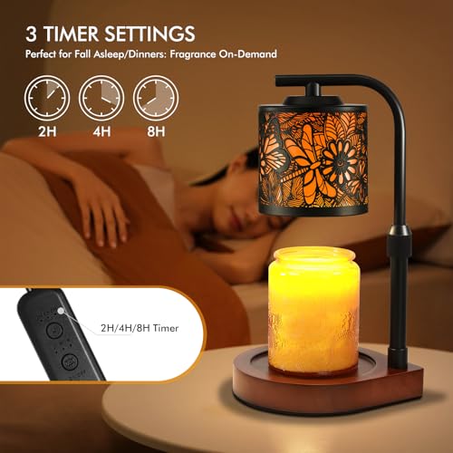 Maromamix Candle Warmer Lamp with Timer & Dimmer- Electric Wax Melt Warmer with Adjustable Height for Scented Candles, Hom...