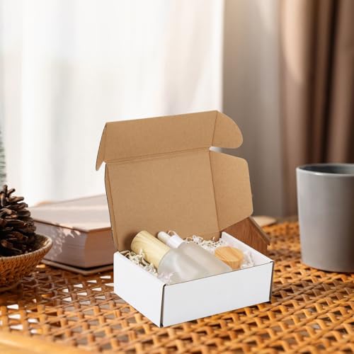 PHAREGE 6x4x2 Inch Shipping Boxes 50 Pack White, Tab Lock Tuck Top Mailer Boxes for Packaging Small Business, Cardboard Gi...
