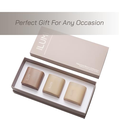Set of 3 Premium Scented Soy Candles Gift Set | Nature's Bloom Collection - Gardenia, Hilton Garden and Rose & Oud | Crack...