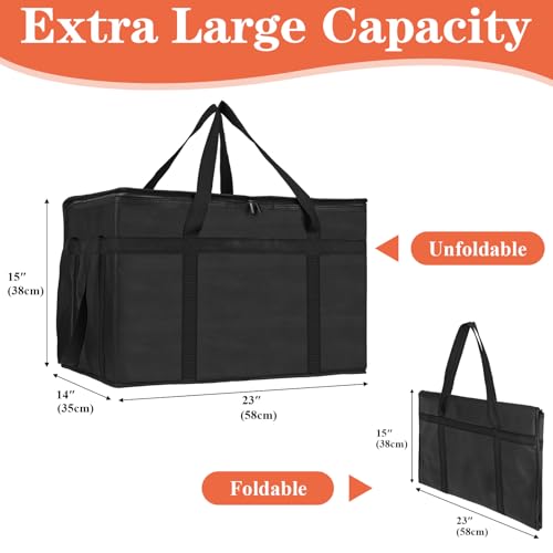 PEASUG XXXL Insulated Bags for Food Delivery with Removable Hard Bottom,Pizza Delivery Bags, Large Capacity Cooler Bag Kee...