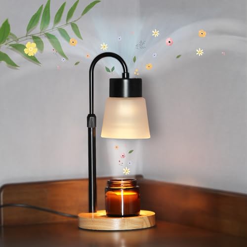 Candle Warmer Lamp Essential Oil Diffuser, Adjustable Height Dimmable Candle Warmer with Timer for Bedroom Living Room Hom...