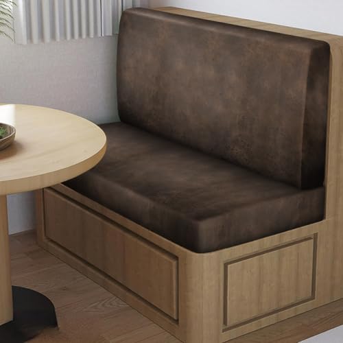 Leather Look RV Dinette Cushion Covers, Stretch Camper Cushion Slipcovers for Travel Trailer Couch RV Booth Seat, Replacem...