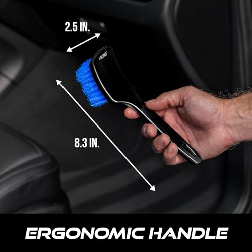 Viking Carpet Cleaning and Scrub Brush for Floor Mats, Cleaning Brush for Car Interior and Home, Black and Blue, 8.3 inch ...