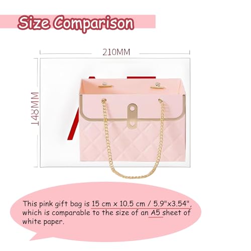 LONG XIN SERIES 8PCS Pink Floral Gift Bags Duty Reusable Paper Gift Boxes Luxury Present Packaging with Handles for Gift P...