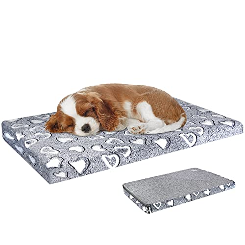 VANKEAN Reversible Cool and Warm Dog Bed Mat for Crates - Stylish Pad With Waterproof Inner Linings and Removable Machine ...