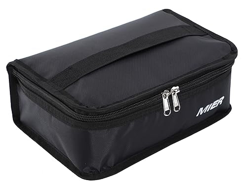 MIER Small Lunch Bag for Kids & Adults Compact Insulated Lunch Box Portable Thermal Mini Cooler for Work School Travel, Black