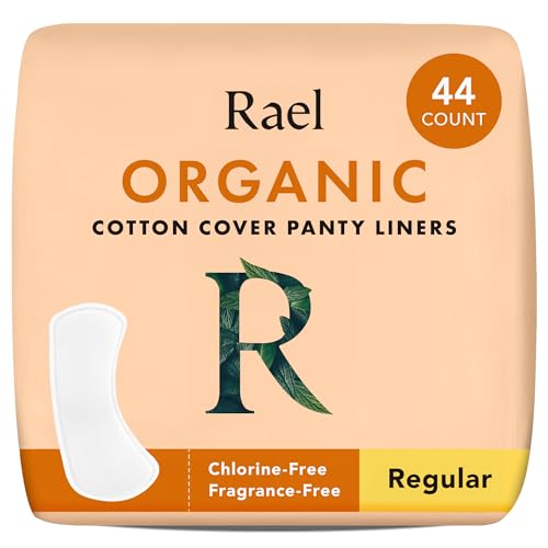 Rael Panty Liners for Women, Organic Cotton Cover - Regular Pantiliners, Light Absorbency, Unscented, Chlorine Free (Regul...