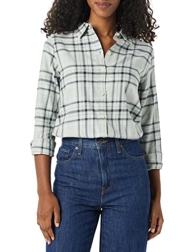 Amazon Essentials Women's Regular-Fit Long-Sleeve Lightweight Plaid Flannel Shirt